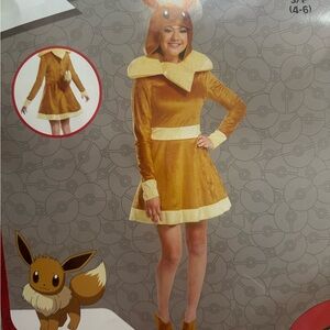 Pokemon Eevee Mini Dress - Brown and Cream small 4-6
